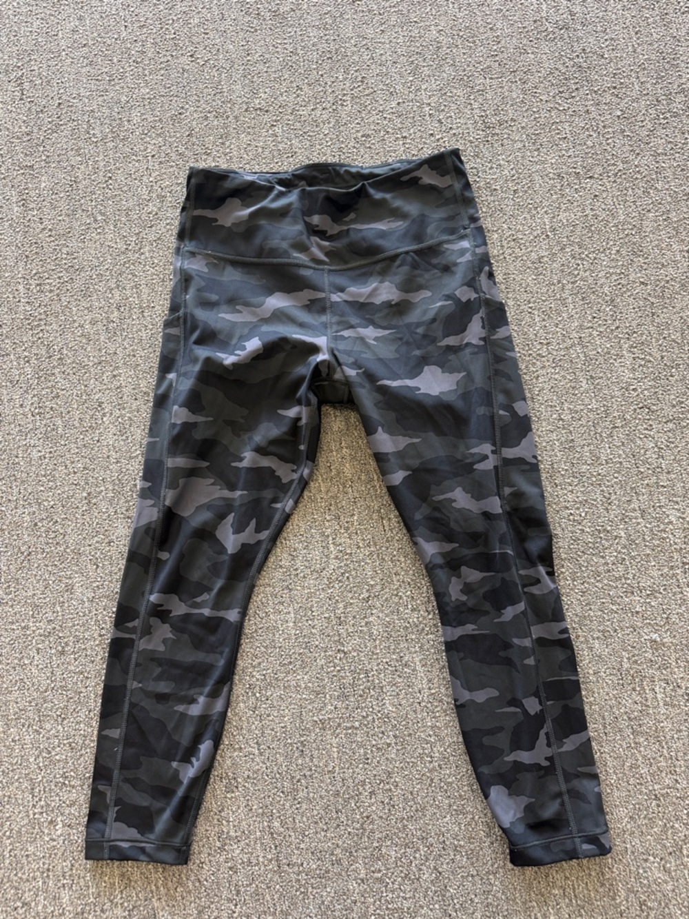 Athleta Black & Gray Camo High-Waist Leggings